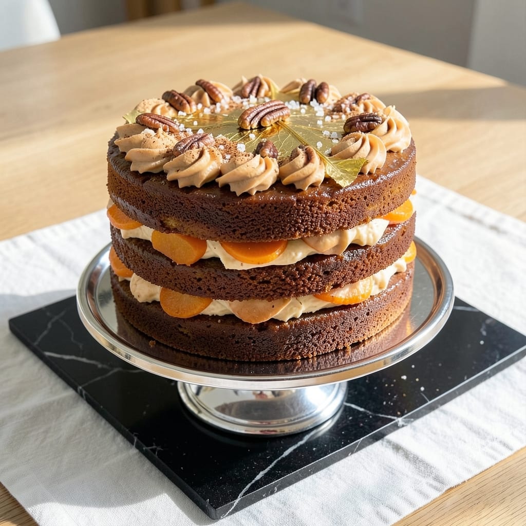 14K Gold Carrot Cake Recipe: Luxe Vanilla Bean Frosting & Edible Gilded Top