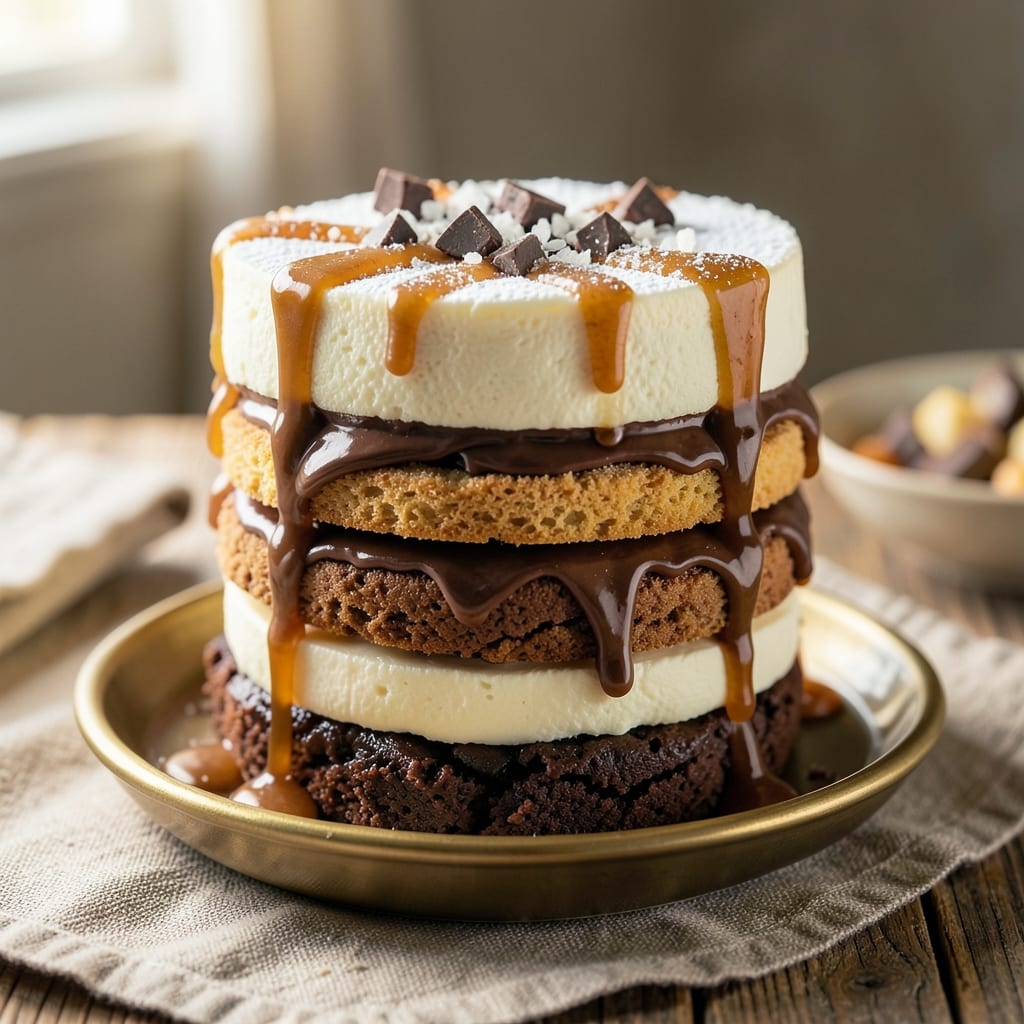 5 Layer Brownie Cookie Cheesecake Recipe: Fudgy-Brownie Base Meets Creamy Cheesecake Top
