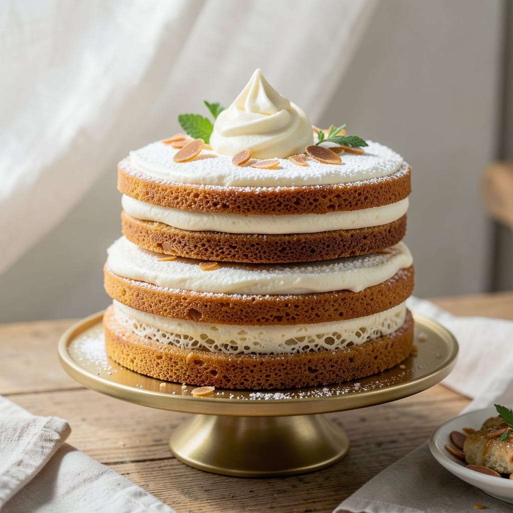 Almond Macaroon Cake Recipe: Triple-Layered Crunch and Creamy Bliss