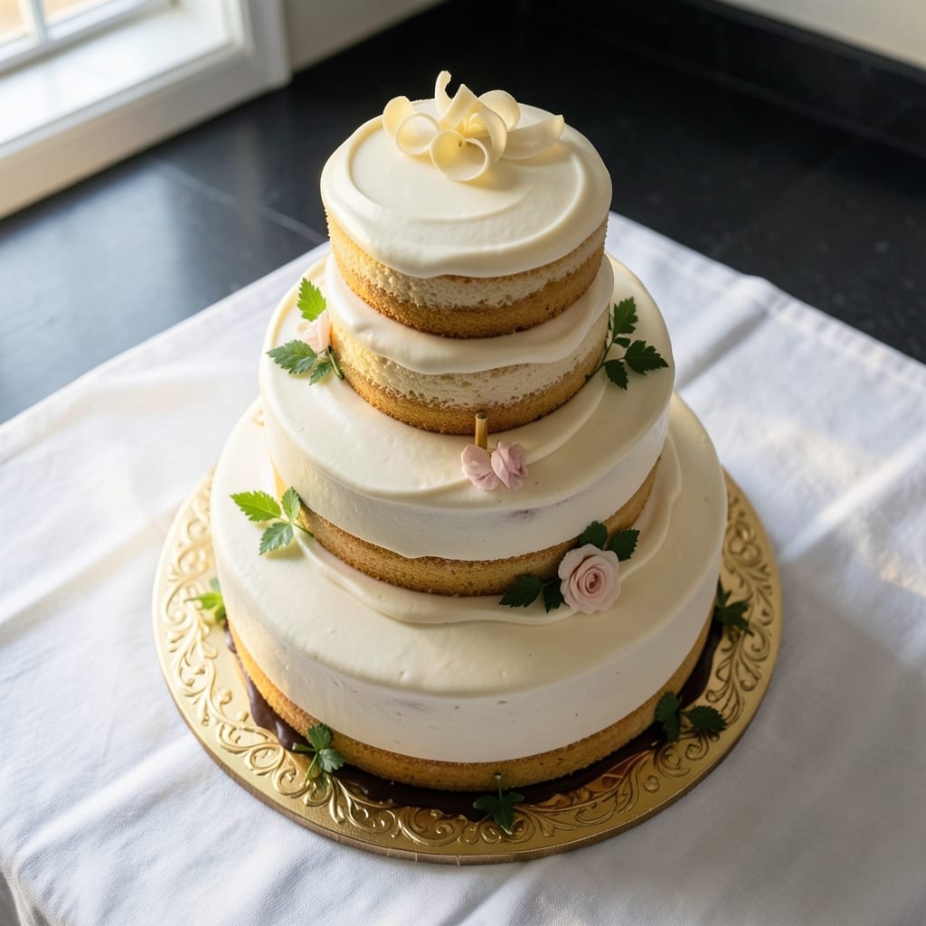 4 Tier Wedding Cake Recipe: Grandeur With Edible Fondant Bridges