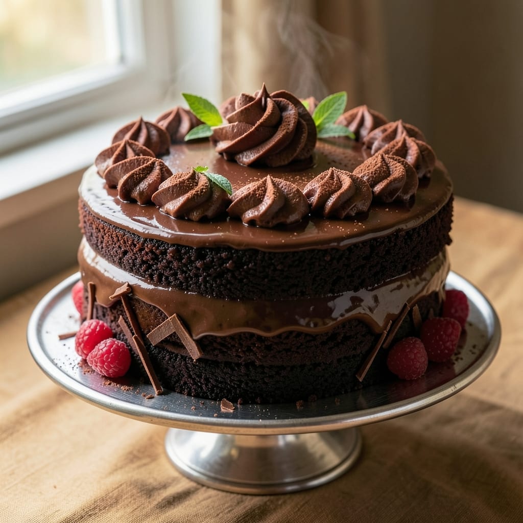 12-Inch Chocolate Cake Recipe: Towering Height With Edible Fondant Bridges