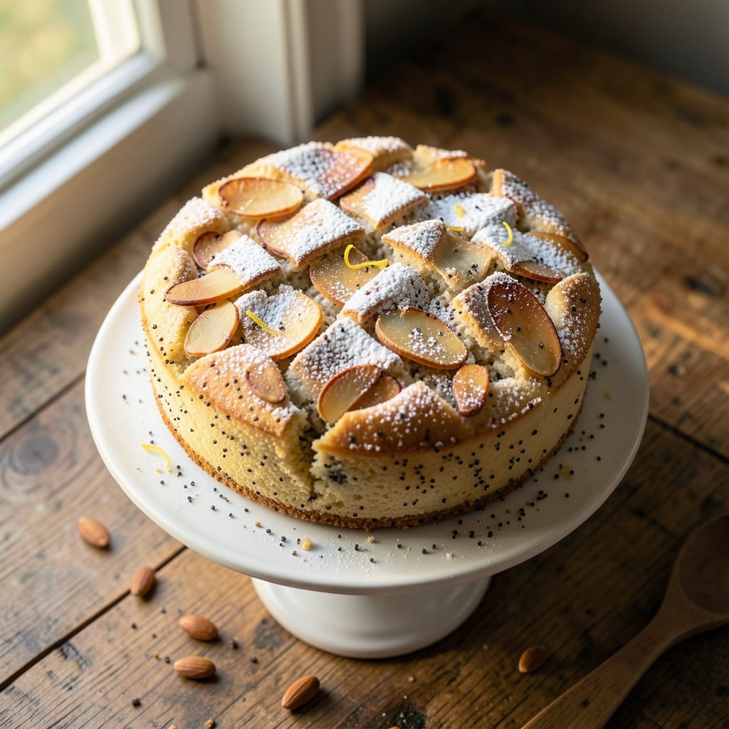 Almond Poppyseed Cake Recipe: Crunchy Top and Vanilla-Almond Swirl Harmony