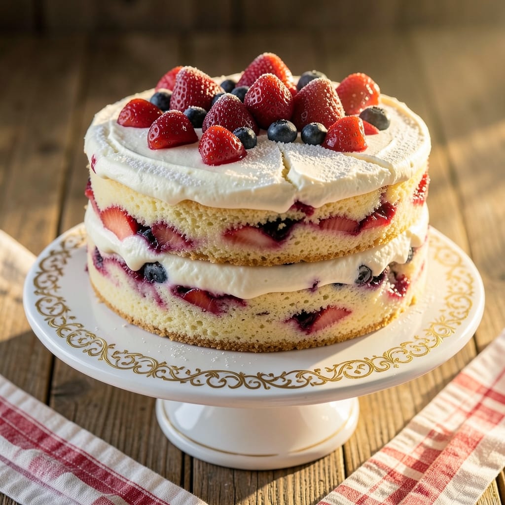 4th of July Pound Cake Recipe: Patriotic Vanilla and Berry Swirl Delight