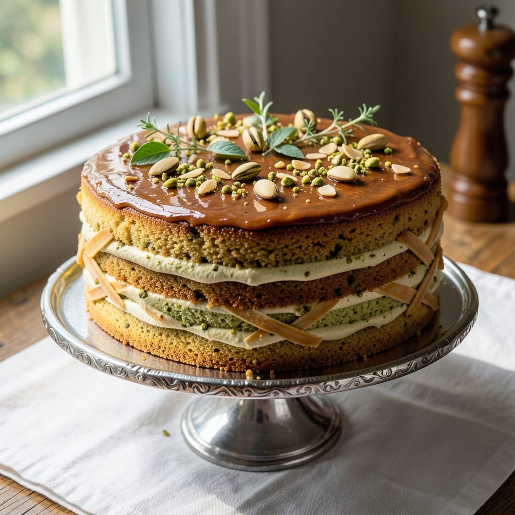 Almond Pistachio Cake Recipe: Nutty Crunch and Vanilla Swirl Harmony