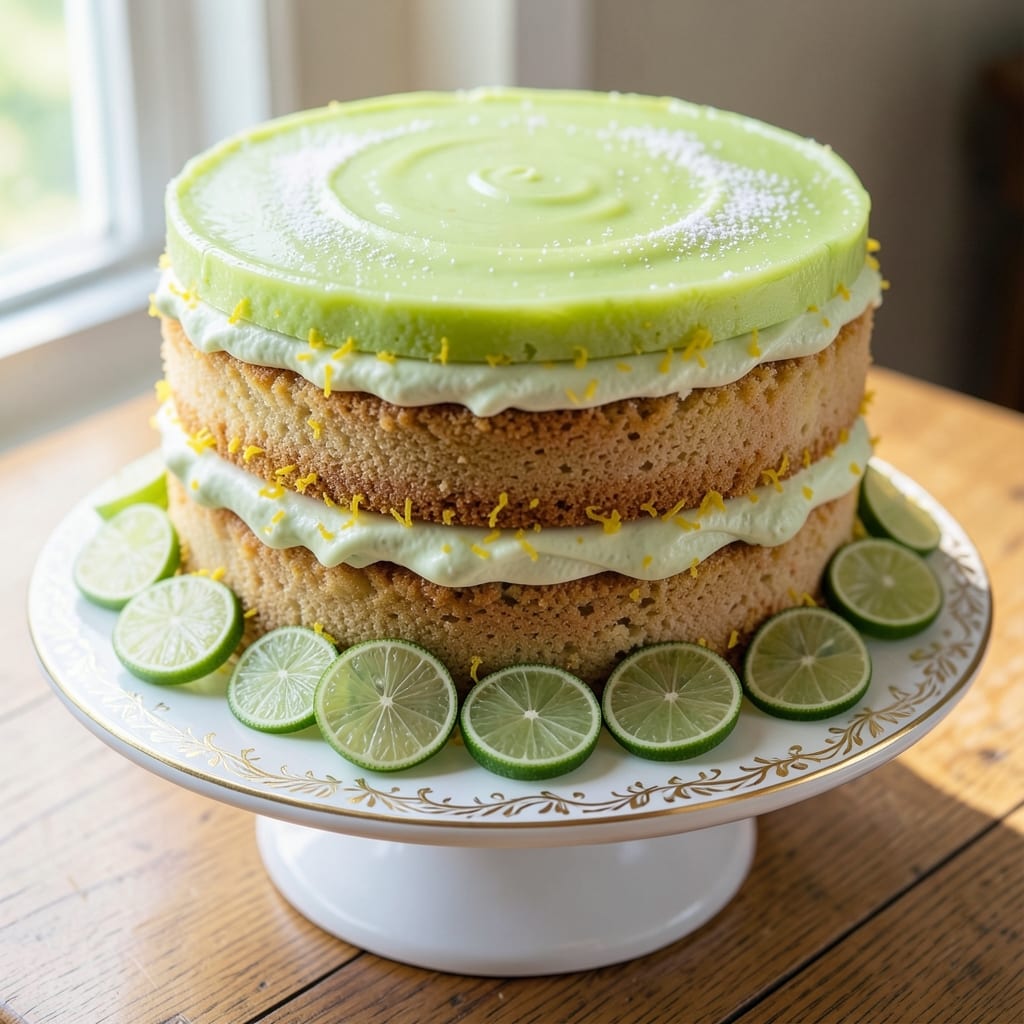 3 Layer Key Lime Cake Recipe: Zesty Lime Curd and Buttery Layers in One Tin