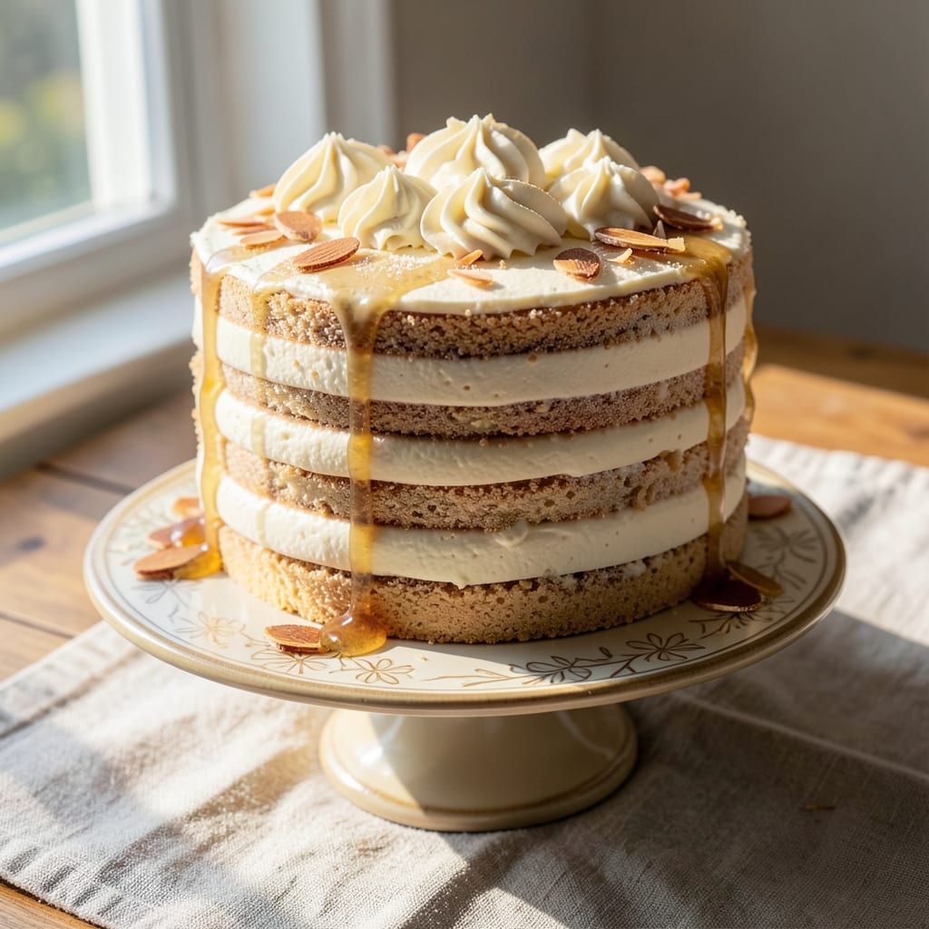 Ambassador Cake Recipe: Layered Vanilla-Almond Elegance with Buttery Crust