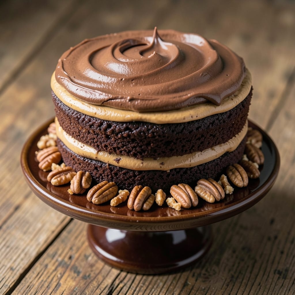 5 Star German Chocolate Cake Recipe: Pecan-Studded Layers and Salted Caramel Frosting