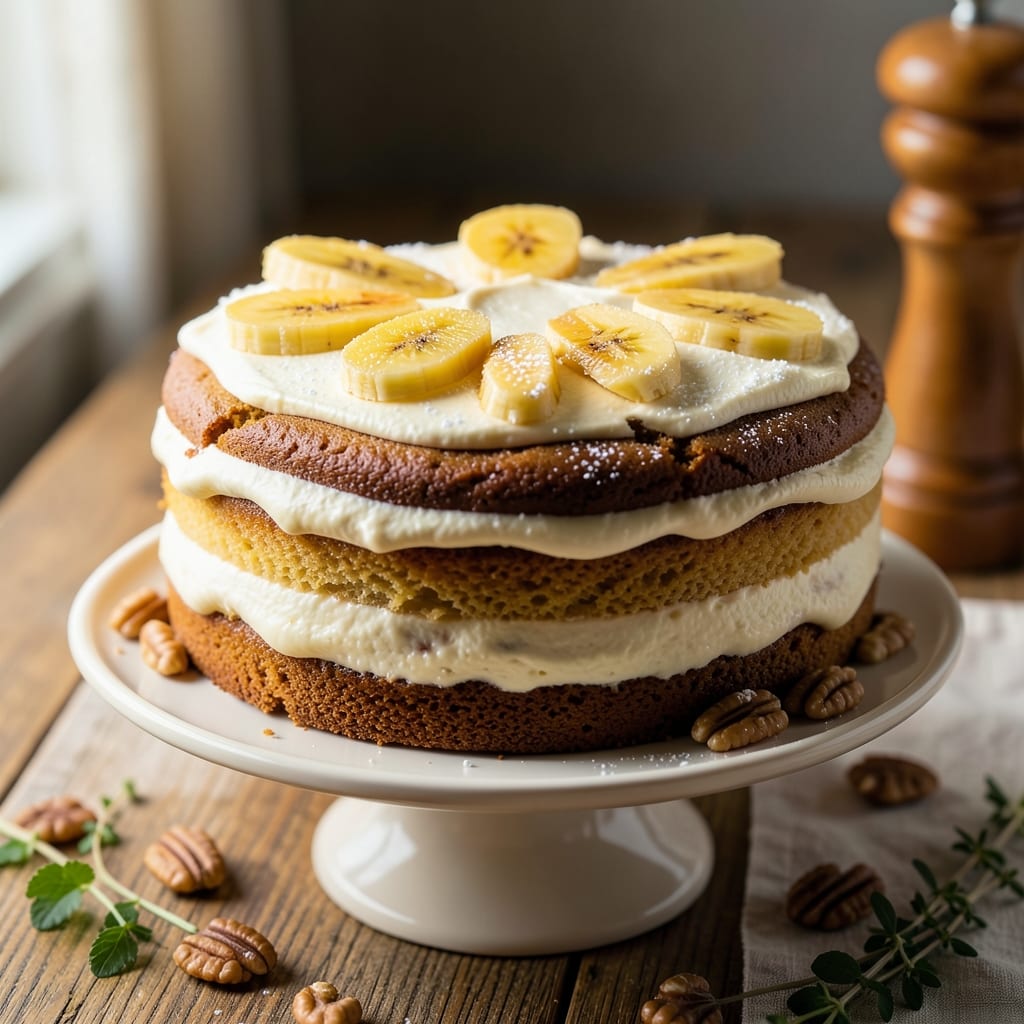 Amazing Banana Cake Recipe: Fudgy Layers With Walnut Swirl Magic