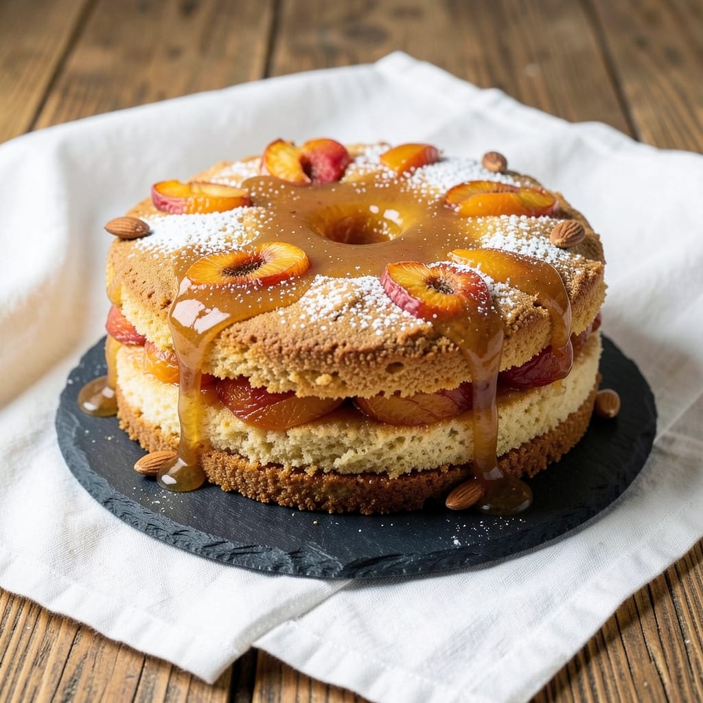 Almond and Apricot Cake Recipe: Moist Layers with Caramelized Fruit Swirl