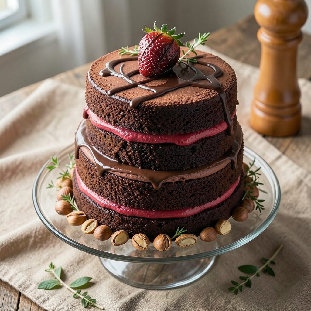All-Chocolate Cake Recipe: Fudgy Layers and Rich Ganache Drizzle