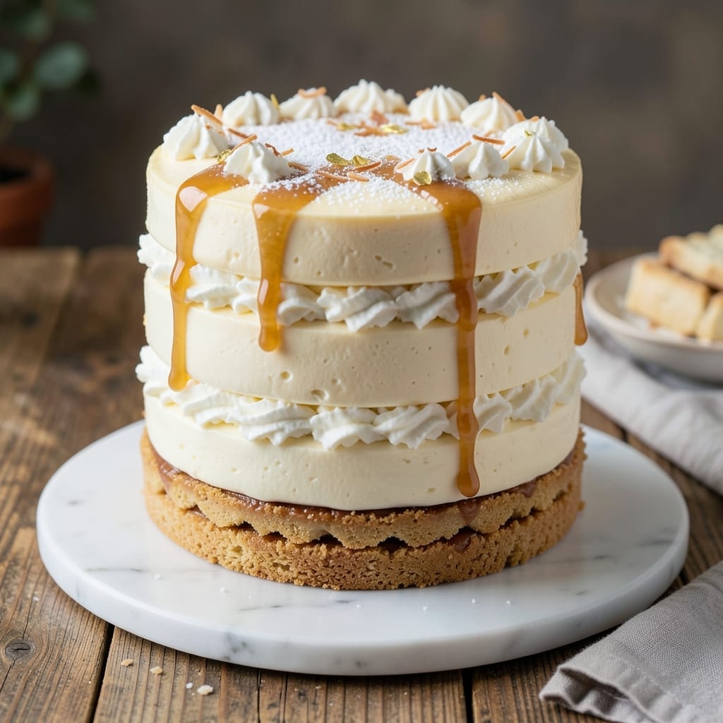 3 Layer Magic Custard Cake Recipe: Velvet Layers and Vanilla Bean Frosting Rivers