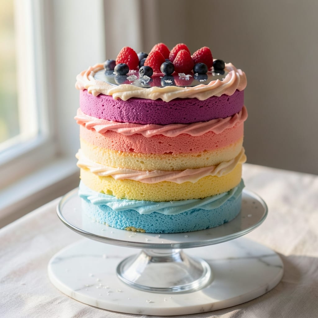 4 Layer Rainbow Cake Recipe: Vibrant Colors and Fluffy Layers in One Tin