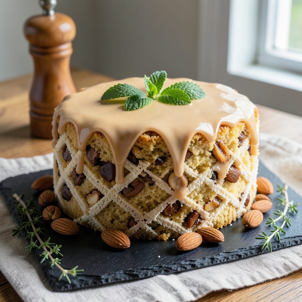 Almond Praline Cake Recipe: Nutty Swirls and Caramelized Crunch Topping