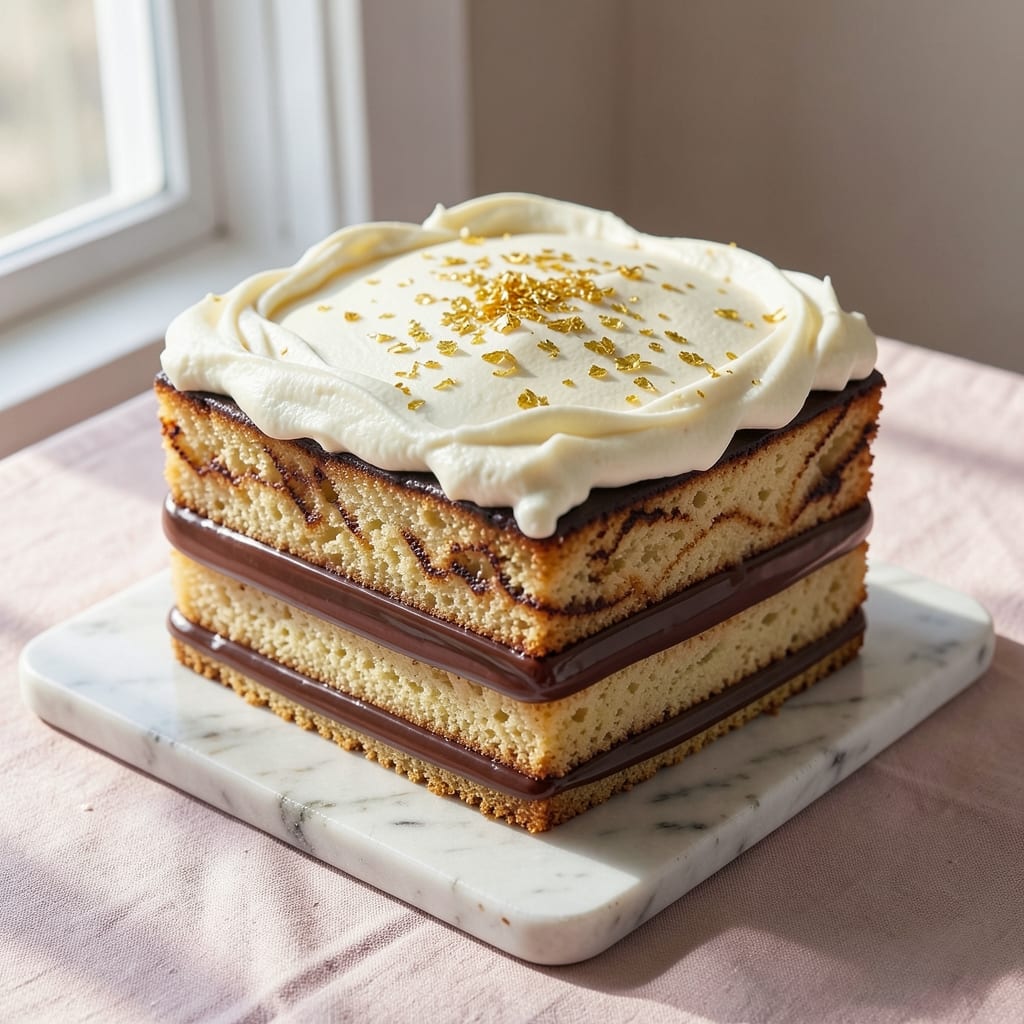 12-Inch Square Cake Recipe: Vanilla Bean Frosting Rivers and Buttery Layers