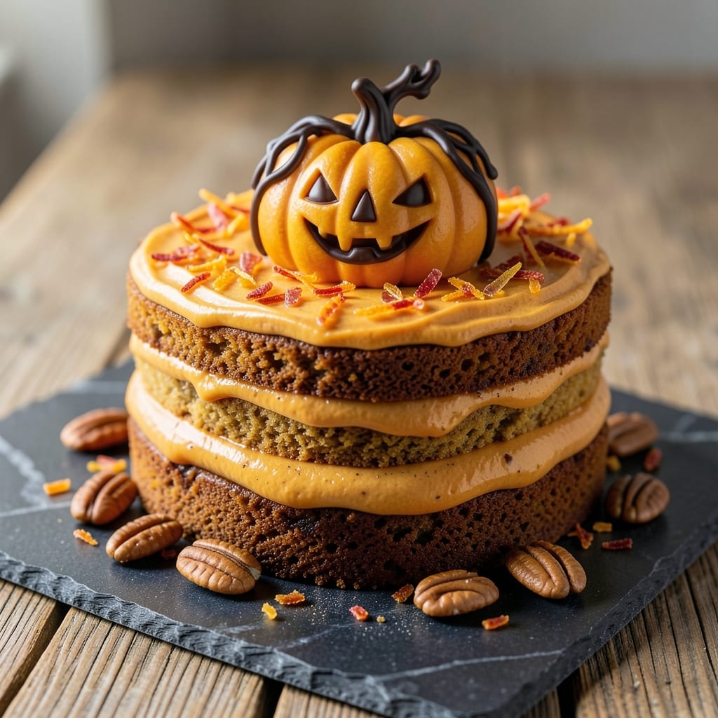 3D Pumpkin Cake Recipe: Stacked Height With Edible Fondant Supports