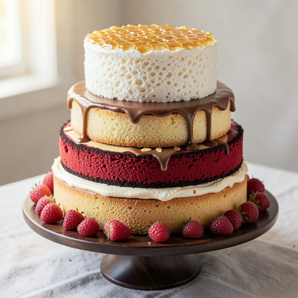 4-Tier Cake Recipe: Elegant Stacked Layers With Edible Fondant Bridges