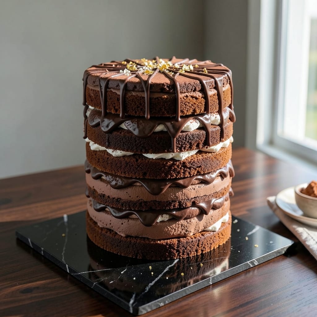 13-Layer Chocolate Cake Recipe: Edible Fondant Bridges for Towering Height