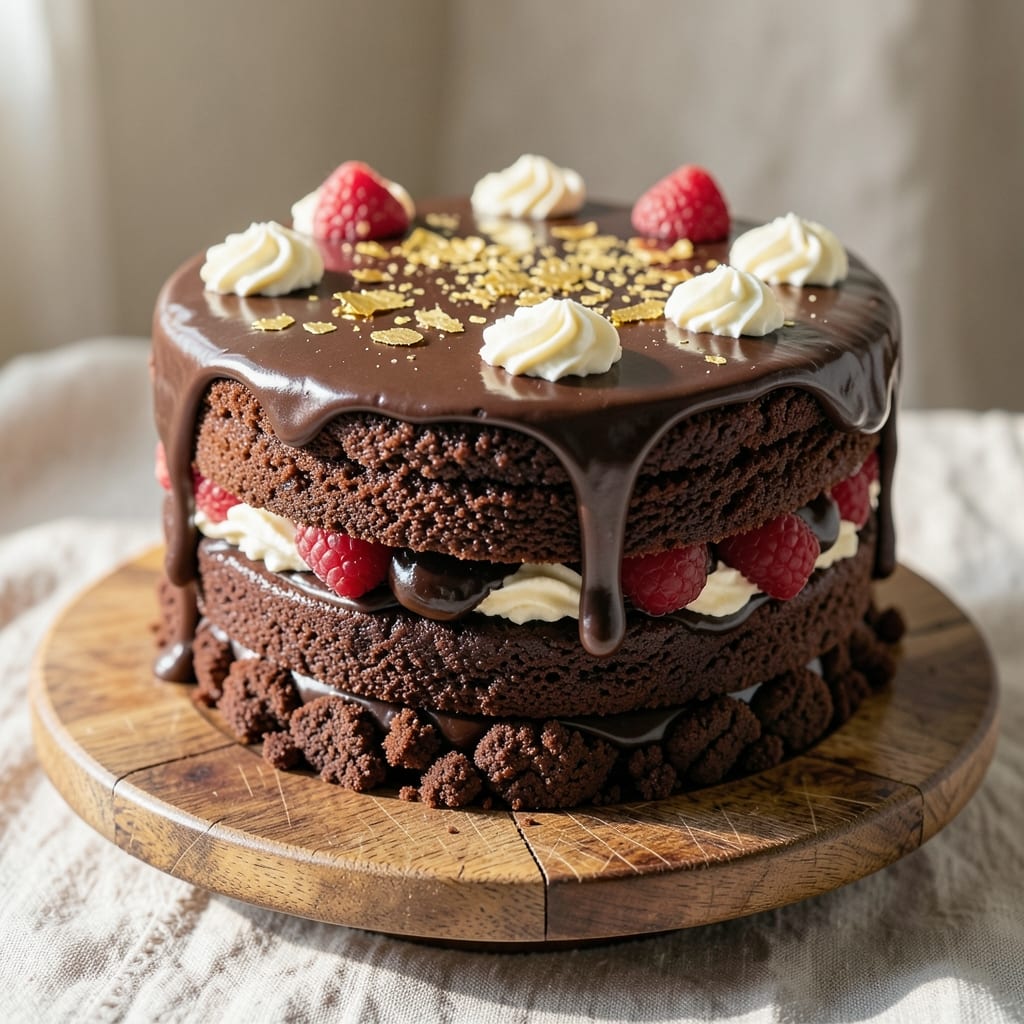 14-Inch Chocolate Cake Recipe: Towering Height With Edible Fondant Bridges