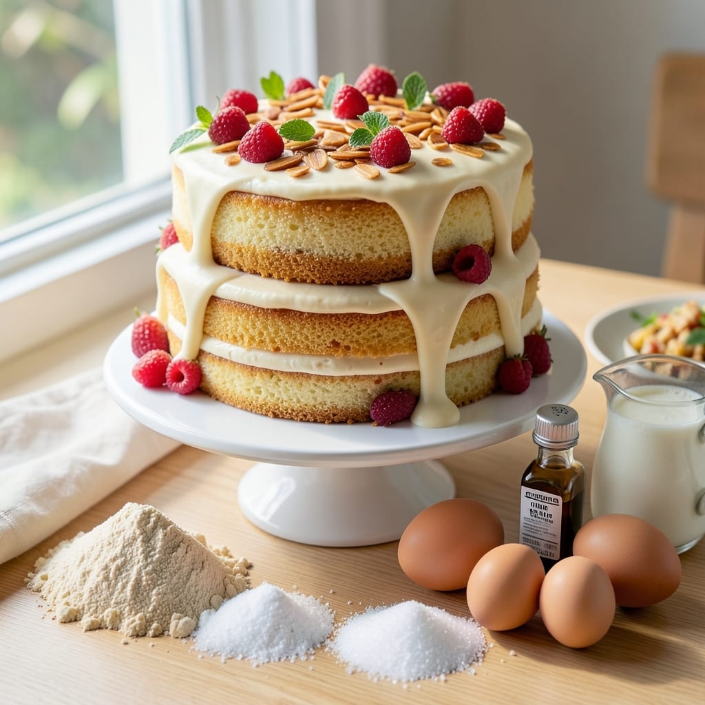 1kg Cake Recipe Ingredients: Moist Vanilla Layers With Cream Cheese Frosting