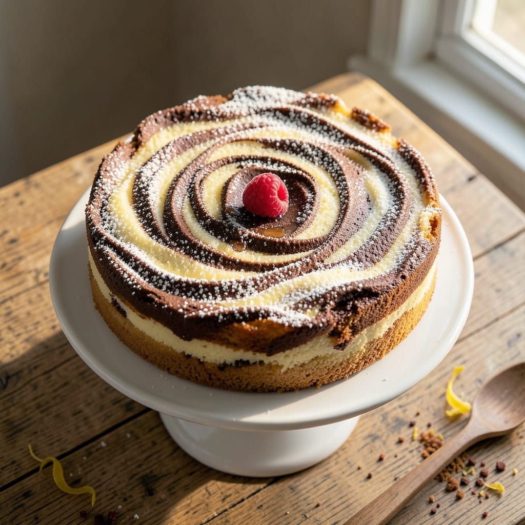 2-Egg Marble Cake Recipe: Vanilla-Chocolate Swirl Magic in One Bowl