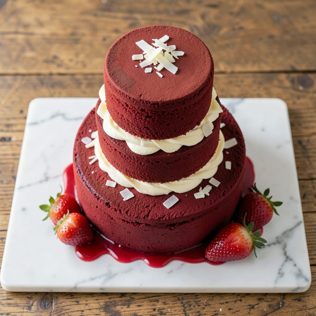 3 Tier Red Velvet Cake Recipe: Velvety Layers and Cream Cheese Frosting Harmony