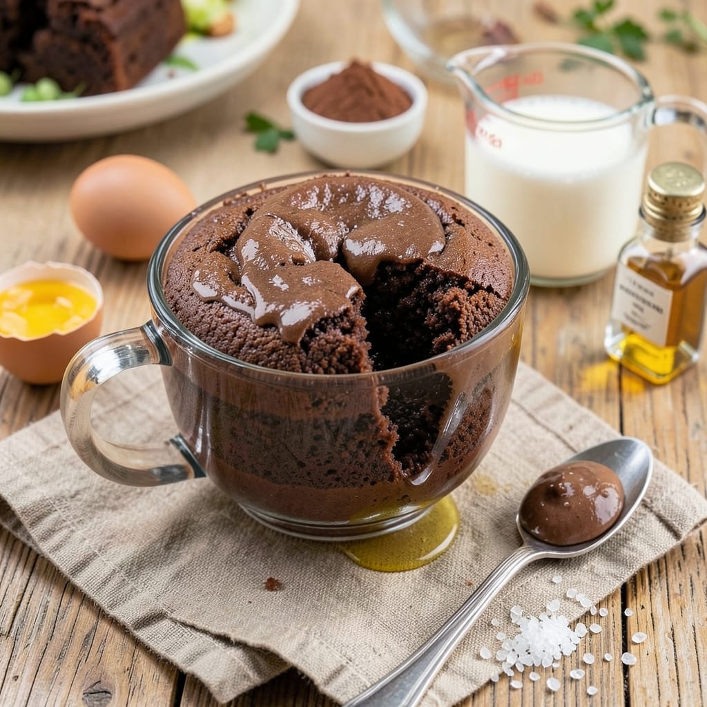 6-Minute Chocolate Cake Recipe: Microwave Mug Fudge Core With Crispy Top