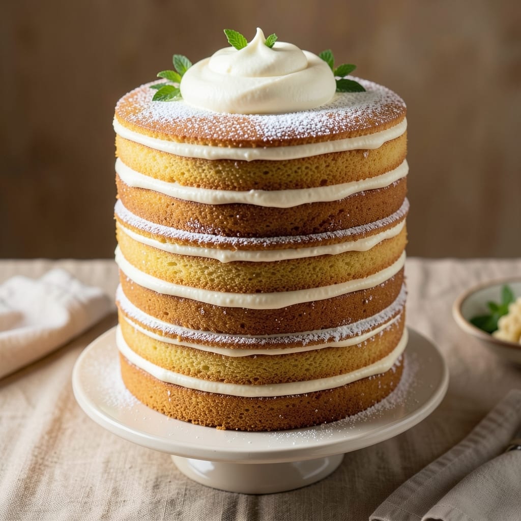100 Layer Cake Recipe: Stacked Vanilla Buttercream Rivers and Edible Fondant Bridges