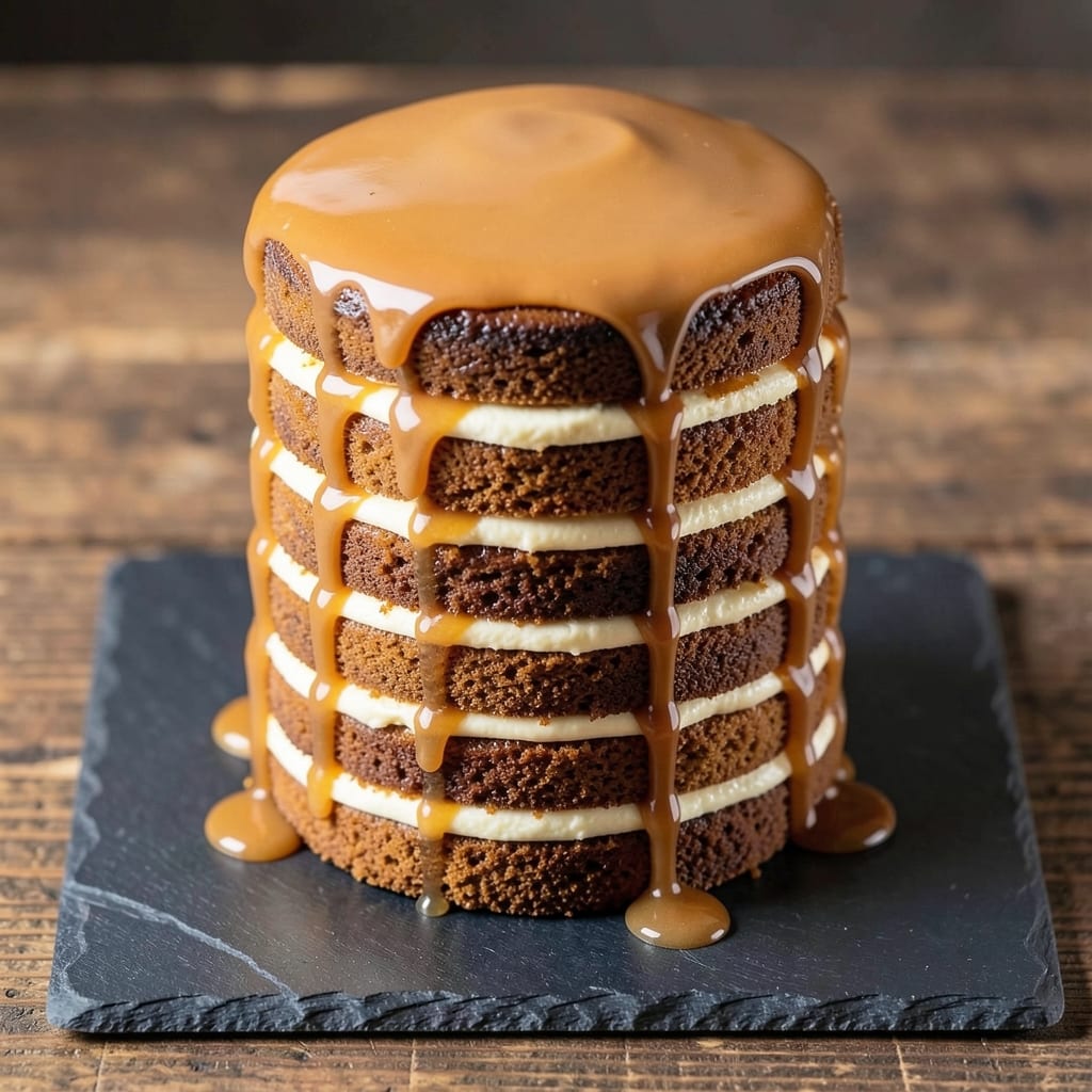 14-Layer Caramel Cake Recipe: Molten Caramel Rivers Between Every Layer