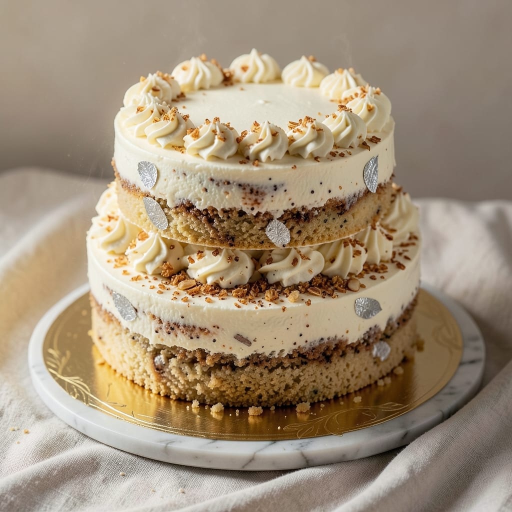 Almond Poppy Seed Wedding Cake Recipe: Elegant Layers with Nutty Swirls and Moist Perfection
